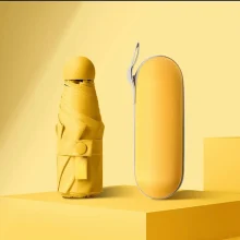 چتر جیبی کپسول دار SPF 50 ضد باد باران و آفتاب کمجا سبک مسافرتی