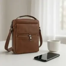 کیف مردانه چرم مصنوعی اسپرت و روزمره بند دار